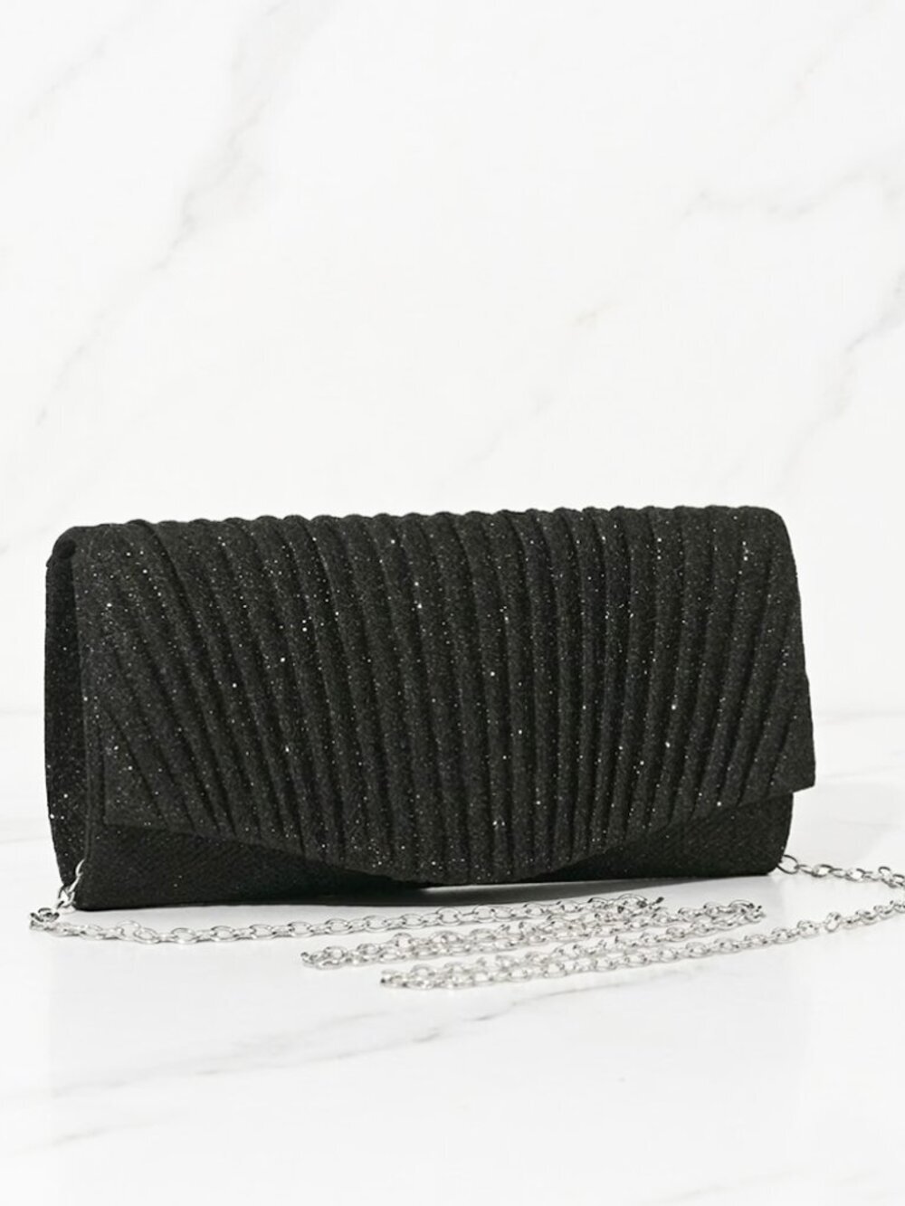Ladies Black Glitter Evening Bag